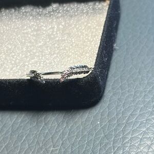 Rhodium Metal Adjustable Leaf Ring